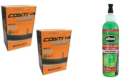 Continental 26 x 1.75-2.5 Mountain Bike Inner Tube - Schrader 40mm Valve (Set of 2),Black