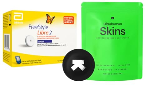 Abbott Freestyle Libre2 Plus Sensor for diabetes monitoring CGM for UK, White, (Libre 2 + plus) FREE alcohol wipes and water proof CGM patches