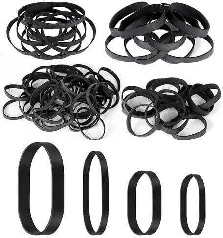 Tactical Rubber Bands, 80pcs - 4 Sizes, Heavy Duty, Thick Natural Rubber Bands for Industrial & Camping (Black)