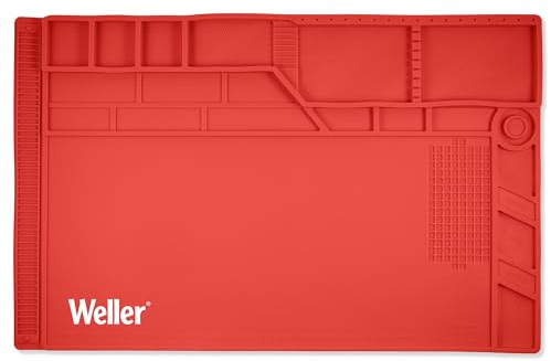 Weller WLACCWSM1-02EU Anti-Rutsch Matte für Lötarbeiten Größe „groß“, Rot