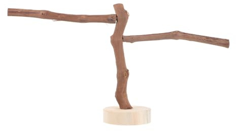BESPORTBLE Natürliche Papageien Vogelstange Aus Weinrebe Mit Zwei Querhölzern 20cm Holz Vogelsitzstange Für Käfig Zubehör Vogelspielzeug Zum Klettern Und Ruhen