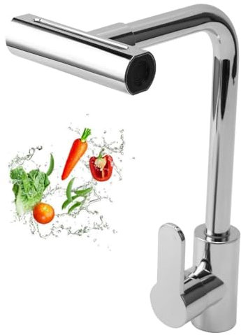 Buithafu Kitchen Sink Mixer Tap, Taps with Pull Out Spray, Mixer Tap with 4 Spary Modes, Mixer Tap for Kitchen, Tap Brushed Stainless Steel