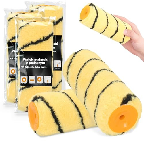 3x Rullo Di Vernice 18 cm Rullo Di Ricambio Superfici Facciate Soffitti Pareti Antigoccia Antischizzi Robusto Attrezzatura Per La Pittura Di Ristrutturazione Per Interni Ed Esterni