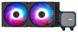 MSI MAG Coreliquid A13 240 - AIO ARGB CPU Liquid Cooler - 390mm Radiator - LGA 1851 Ready - Triple 120mm ARGB PWM Fans, Black