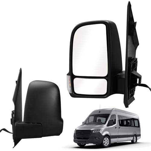 Außenspiegel Elektrisch Links Ersatz für Sprinter W907, mit Blinker | für 2019-2024 Mercedes Sprinter W907 W910 VS30, Seitenspiegel Komplettsets, Konvex Beheizt Glas, Ersatz OE#A9108109001