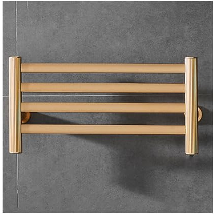 WRJAHCG Alluminio Scaldasalviette A Parete,Portasciugamani Elettrico Basso Consumo,Termoarredo Termostato Bagno Energetico,d'oro,Right Wire