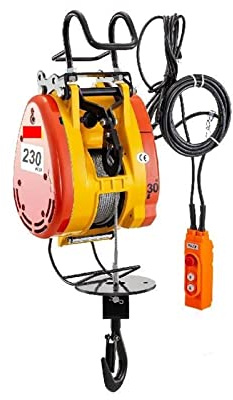Cabrestante de cable 230 Kg Polipasto eléctrico de elevación 1300 W Cable de cabrestante-polipasto 30 M for garaje Taller Elevación de carga pesada