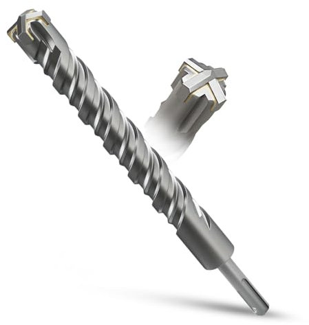 METOTY SDS Plus - Punta per trapano da 26 mm x 260 mm, punta per pietra, punta a percussione, punta per calcestruzzo, per pietra, cemento, pietra naturale, muro di mattoni