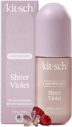 Kitsch Hair Perfume for Women - Sheer Violet | Clean, Deodorizing & Patented Odor-Eliminating Technology Hair Spray & Body Mist - Freshen Hair, Body & Pillows - Raspberry, Soft Musk Scent - 50mL