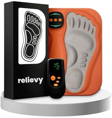 relievy NMES Nervenstimulator Tragbares Fußmassagegerät mit Fernbedienung 15 Minuten Massage, 6 verschiedene Einstellungen für entspannte Füße zu Hause