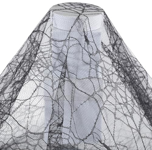 FREEBLOSS 4 Yards 59Lace Stoff Spinnennetz Stoff DIY Netting Spinnennetze Zum Nähen Basteln Halloween Dekorationen Schwarz