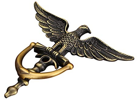 SHINEOFI European Style Eagle Head Door Knocker for Front Door Security Zinc Alloy Material Easy Installation for Home Office