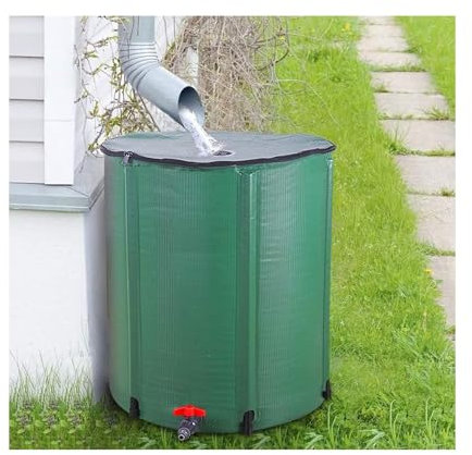 YPIOUREN Tragbarer Regenwasserspeichertank, Zusammenklappbare Regentonne, Wassertank for PVC-Regenwassersammelsystem, Gartenregentonnen, Zur Regenwassersammlung(Green,1000L)