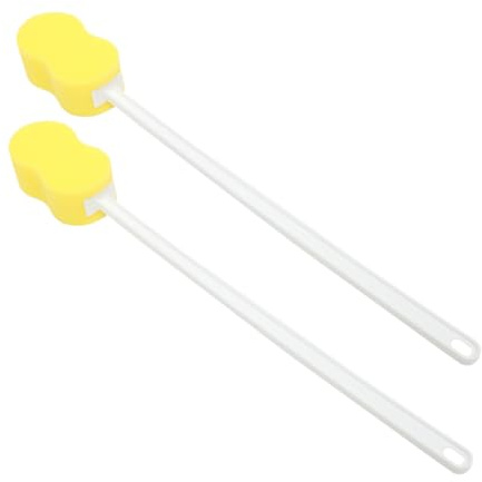 Healvian 2 Pezzi Spugna da Doccia Manico, Scrubber Schiena Esfoliante Delicato sulla Pelle, per Bagno