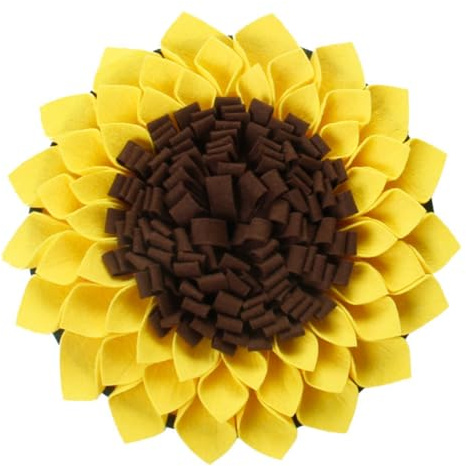 Supvox Schnüffelteppiche aus Filz in Sonnenblumenform als Futtermatte für Hunde zur Stresslinderung und Langsamen Fressen Beim Schnüffeltraining