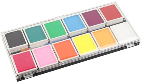 Yechiry Gesichts- und Körperbemalungsset auf Wasserbasis, 12 Farben für Halloween-Party, Leicht zu Reinigen, für Erwachsene und , Gesichts-Make-up-Pigment