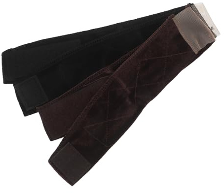 BIUDECO Fascia Elastica in Pizzo per Parrucche Frontali, Set 2 Pezzi Antiscivolo in Colori Nero e Marrone Scuro, Fascia Regolabile per Attaccatura Chioma Naturale e Uso