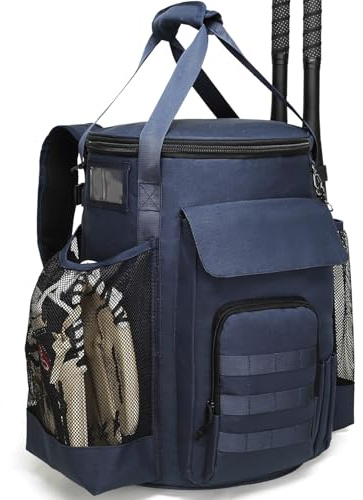 RYNQAVOA Baseballtasche für 6-Gallonen-Eimer – Baseball-Rucksack für Trainer mit gepolstertem Deckel, großer Organizer für Bälle, Schläger, Handschuhe und Zubehör, Eimer Nicht enthalten