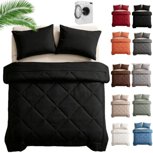 TETGSET Magic Splashy Bettdecke, 2026 The Quick-Drying 2-in-1 Duvet, Maschinenwaschbar, Kein ZusäTzliches Laken Erforderlich für Optimalen Schlafkomfort, Wohnen & Camping (Schwarz,135 * 200 cm)