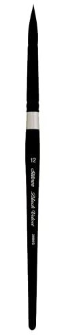 Silver Brush Limited Pinceau Rond Velours Noir 3000S12 pour Aquarelle, Taille 12, Manche Court