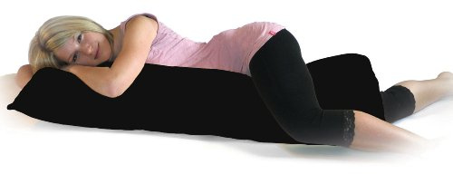 Dukal | Bezug für Seitenschläferkissen | 40 x 120 cm | aus hochwertigem DOPPEL-Jersey | 100% Baumwolle | Farbe: schwarz