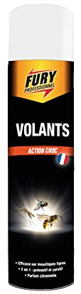 FURY Insecticide Tous Volants 400 ml - Tue Mouches, Moustiques et Moustiques Tigres - Action Foudroyante - Aérosol Parfum Citronnelle