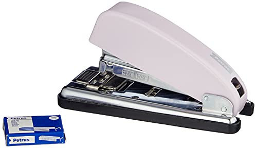 Petrus 624403 - Grapadora Metálica Oficina Mod. 226 Retro, Capacidad 30 Hojas, Tecnología Impacto Directo Patentada, Carga Frontal Automática, Grapado Cerrado, Abierto, Clavado, Color Strawberry Cream