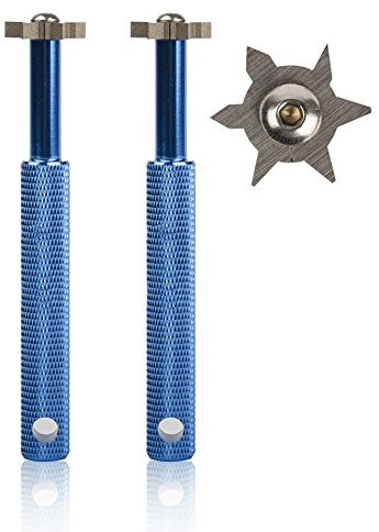 Beehive Filter OxoxO Rillenschärfer mit 6 Köpfen – Golfschläger-Rillenschärfer und Reiniger für alle Eisen, Pitching Sand Lob Gap und Approach Wedges und Utility Clubs (2 Blau)