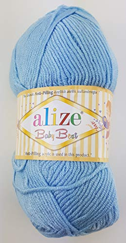 Alize 5 x 100 g stickgarn, baby Best Uni, anti-nopping turkisk ull (40)
