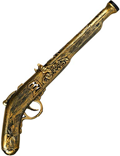 Pistola Pirata Oro | Revolver | Fucile Da Rapina | Arma in Plastica - L'Accessorio Perfetto per Bambini e Adulti per Un Costume Da Pirata