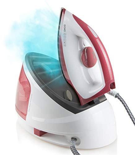 DOMO DO7114S Centrale vapeur - 5 bars - 1,2L - 2400 W - Vapeur continue - Blanc/Rouge