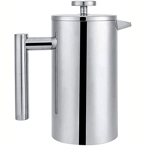 XIXIDIAN Cafetière de la Presse française, 304 en Acier Inoxydable Double Couche de café avec passoire, Machine à thé isolé, cafetière pour la Maison, Camping, parcours1l