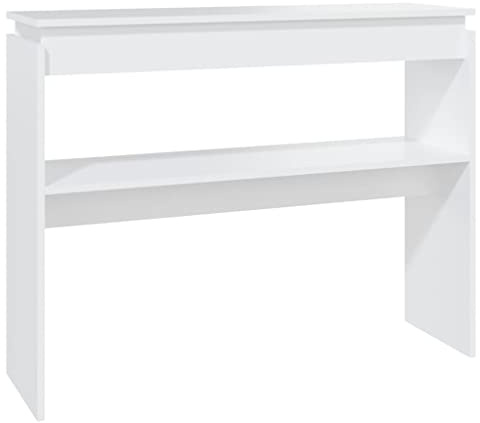 vidaXL Konsolentisch Konsole Beistelltisch Flurtisch Sideboard Ablagetisch Wandtisch Frisiertisch Schminktisch Weiß 102x30x80cm Holzwerkstoff