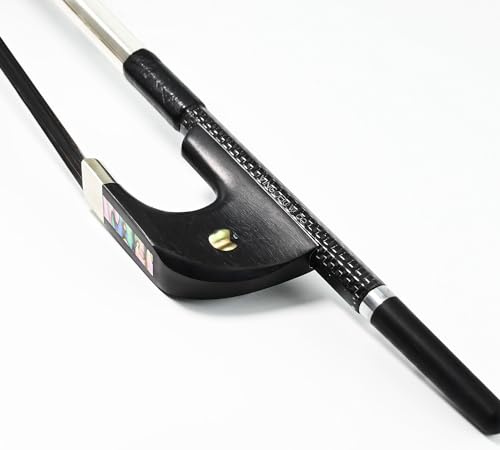VingoBow New 3/4 Size Top Model, Carbon Bass Bow Black Horsehair German Bass Bow Art No.200BGB