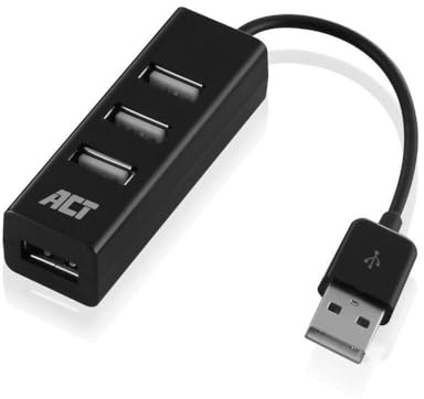 ACT AC6205 - Concentrador USB Mini, 4 Puertos USB, Divisor USB portátil, para PC y portátil