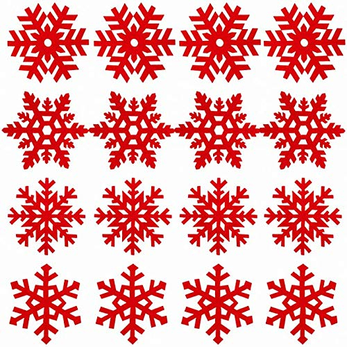 MaoNativey Weihnachtsuntersetzer-Sets, Schneeflocken-Design-Cup-Matten Rutschfeste hitzebeständige wiederverwendbare Untersetzer für die Weihnachtsfeier-Esstischdekoration, 16er-Pack
