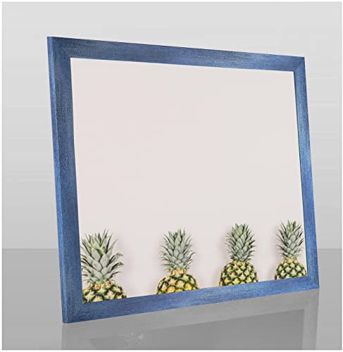 Colorello Deluxe Bilderrahmen Posterrahmen 50x75 cm Standard Formate Hellblau Gewischt RW weiss Kunstglas Antireflex