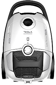 TESLA Aspirador BG400W con Bolsa, 700W, Depósito 3L, Filtro HEPA Lavable, Radio de Trabajo de 10m, Blanco