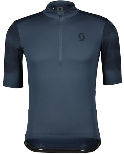Scott M Gravel 10 S/sl Shirt Blau - Schnelltrocknendes funktionelles Herren Gravelbike Kurzarmtrikot, Größe M - Farbe Me