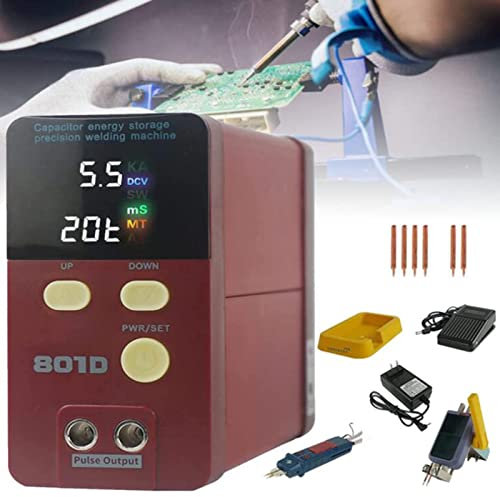 Saldatrice a Punti a Batteria Portatile, Kit Saldatore a Punti a Batteria, saldatrice a Punti a Batteria 2000a 12kw 100~240v, saldatrice a impulsi Portatile, per batterie al Litio