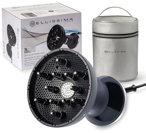 Bellissima Diffon Supreme Deluxe, Heißluftdiffusor für lockiges Haar, Keramik mit Keratin Technologie, XL Diffusor, 3 Temperaturen + Ionisator, schonendes Trocknen, Beauty Bag