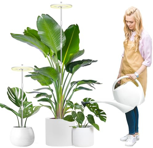 YUYMIKA Grow Lights for Indoor Plants, 72 LEDs Full Spectrum Led Plant Grow Light, 10 Dimmable Levels Grow Lamp with Auto Timer, 30-162CM Adjustable Plant Light for Small Tall Plants (2 PCS)