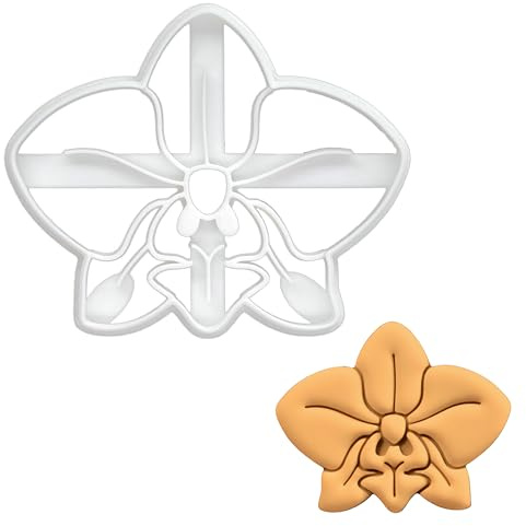 BAKERLOGY Orchidee Blume Cookie Cutter - Detailliertes Keksausstecher-Design zum Backen und Basteln, ideal für Fondant, Teig, Ton