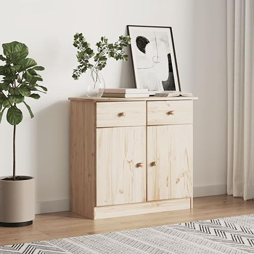 Gecheer Sideboard Kommode Anrichte Beistellschrank Mehrzweckschrank Standschrank Schrank 77x35x73 cm Massivholz Kiefer