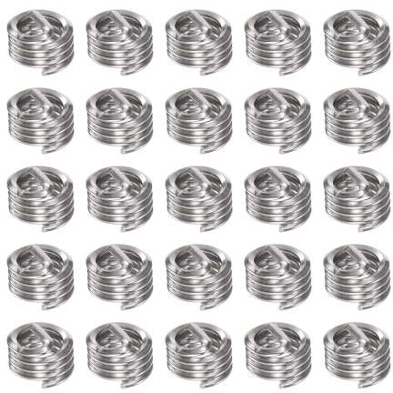 QUARKZMAN 25 Stück Gewindeeinsatz 10-32 UNF 1.0D (4,8 mm) Helikal Einschraubmutter 304 Edelstahl Gewindespannhülse für Mechanischen und Holzmöbel Reparatur
