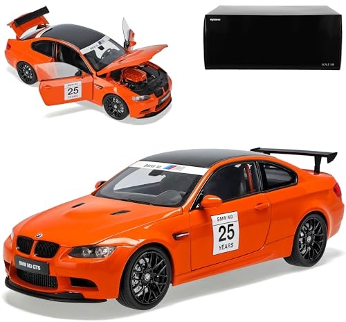B*M*W 3er E 92 M3 GTS Coupe Orange 25 Jahre M Power 2005-2013 1/18 Kyosho Modell Auto mit individiuellem Wunschkennzeichen