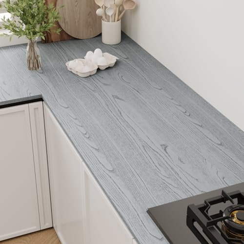 VaryPaper Tapete Holzoptik Grau Matt Holztapete Vintage 40cmx200cm Holzfolie Selbstklebend für Möbel Möbelfolie Holz Folie Arbeitsplatte Küche Wandtapete Treppe Klebefolie für Schrank Tür Tischfolie