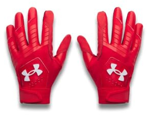 Under Armour Boys' Clean Up Baseball Gloves, (600) Red/Red/White, Medium