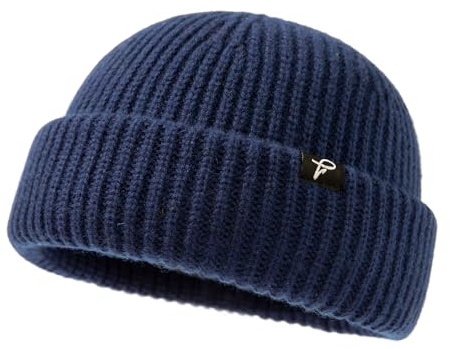 Comhats Fisherman Beanie aus 50% Merinowolle für große Köpfe | Kurze warme Strickmütze für Herren und Damen mit weichem Sitz ideal für Alltag Arbeit Reisen und kalte Tage