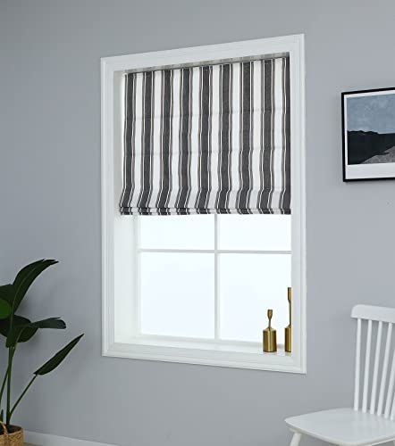 Everyday Celebration Polyester Brighton Stripe Roman Blind Room Darking 23x64 Natural